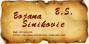 Bojana Šiniković vizit kartica